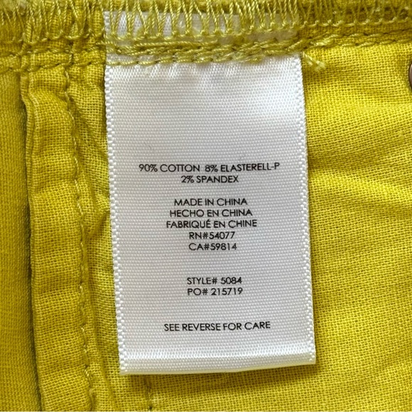 CABi #5084 citron yellow skinny jeans, size 6 - Picture 2 of 6